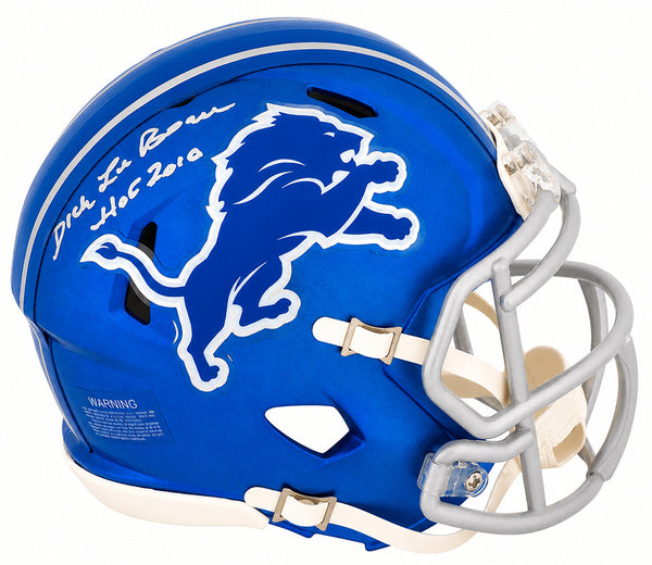 Dick LeBeau Signed Lions FLASH Riddell Speed Mini Helmet w/HOF 2010 - (SS COA)