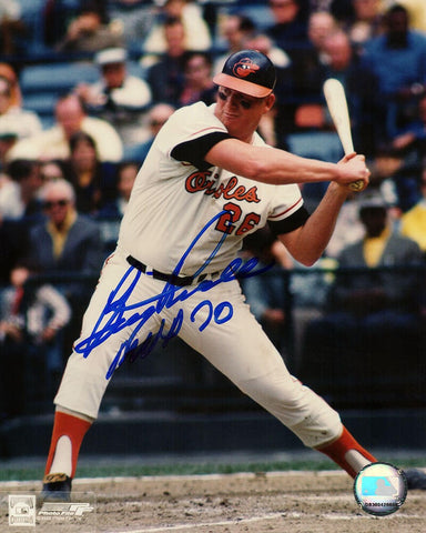 Boog Powell Signed Orioles Batting Action 8x10 Photo w/MVP'70 - (SCHWARTZ COA)