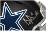 Dak Prescott Autographed Dallas Cowboys Flat Black Mini Helmet Beckett 37337
