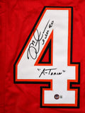 Mike Alstott Autographed Red Pro Style Jersey w/A Train - Beckett W Hologram