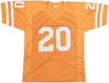 TEXAS LONGHORNS EARL CAMPBELL AUTOGRAPHED ORANGE JERSEY BECKETT BAS QR 237083