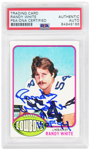 Randy White Signed Cowboys 1976 Topps Rookie Card #158 w/HOF'94 - (PSA Slabbed)