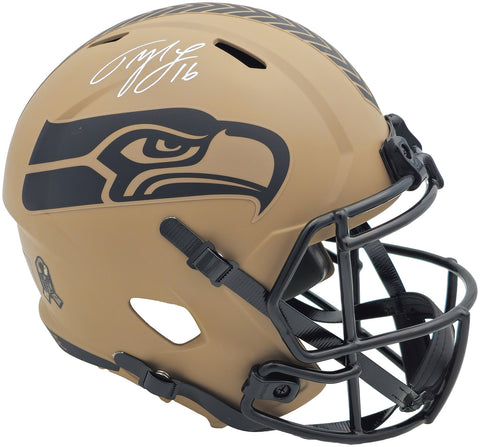 TYLER LOCKETT AUTOGRAPHED SEAHAWKS SALUTE TO SERVICE FULL SIZE HELMET MCS 236384