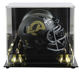 Rams Marshall Faulk Signed Salute To Service IV Speed Mini Helmet W/ Case BAS W