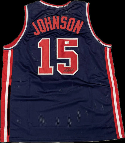 Magic Johnson Signed Jersey BAS Team USA Autographed