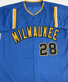 ANDREW VAUGHN Brewers Infielder Signed Custom Replica MKE Jersey AUTO - JSA