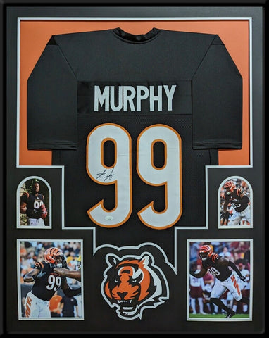 FRAMED CINCINNATI BENGALS MILES MURPHY AUTOGRAPHED JERSEY JSA COA
