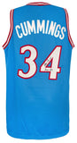 Terry Cummings Signed Blue T/B Custom Basketball Jersey w/83 ROY -(SCHWARTZ COA)
