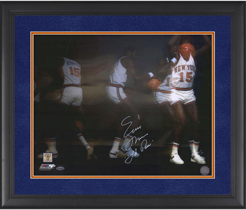 Earl Monroe New York Knicks FRMD Signed 16x20 Exposure Photo w/The Pearl Insc
