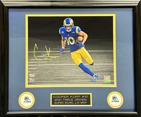 Cooper Kupp Signed 11x14 Framed Photo Rams Super Bowl MVP Auto Fanatics COA