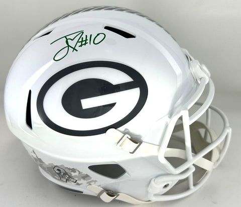 Packers JORDAN LOVE Signed Full Size Replica 2024 SALUTE Speed Helmet AUTO BAS