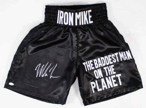 Iron Mike Tyson Signed "The Baddest Man on the Planet" Boxing Trunks (JSA COA)