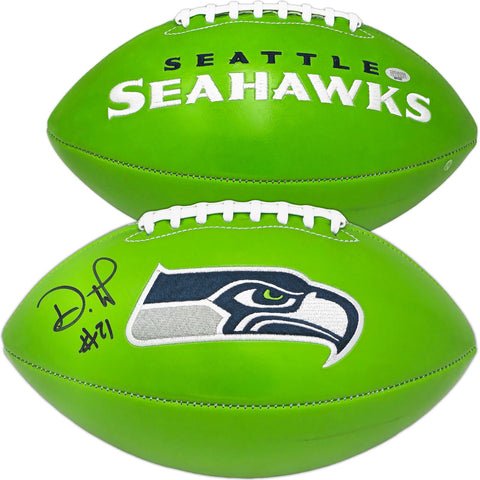 DEVON WITHERSPOON AUTOGRAPHED SEAHAWKS GREEN LOGO FOOTBALL MCS HOLO 221350