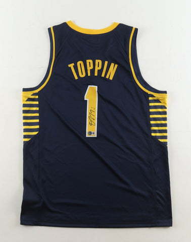 Obi Toppin Signed Indianapolis Pacers Jersey (Beckett) 2020 1st Round Pick #8