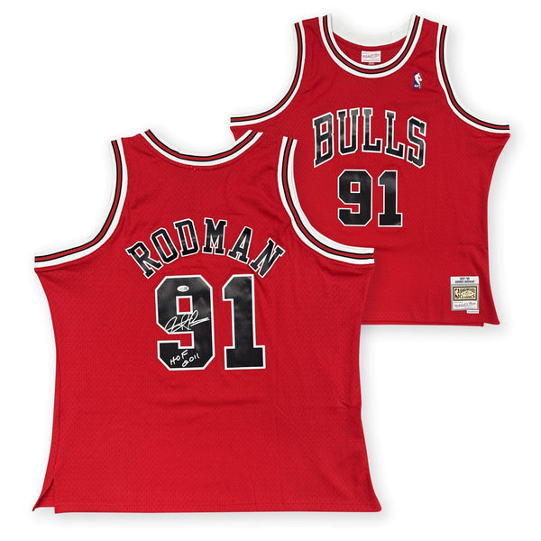 Dennis Rodman Autographed Chicago Bulls Mitchell & Ness Jersey HOF 2011 JSA