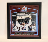 Nathan MacKinnon Stanley Cup Champion Signed 16x20 Photo Burgandy Background