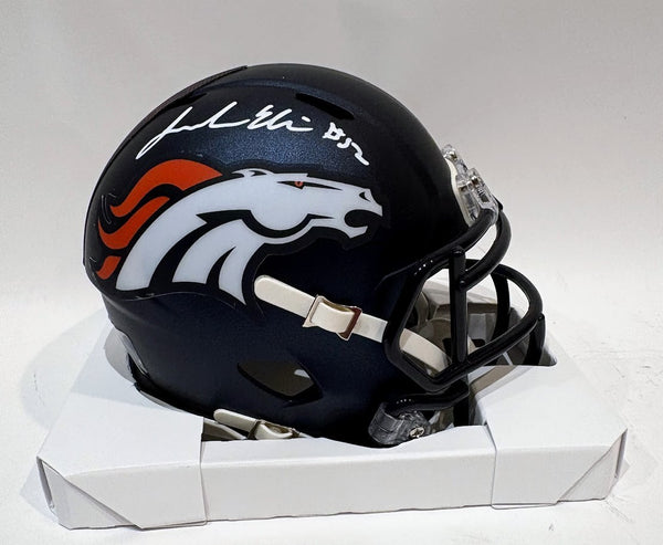 Jonah Elliss Autographed Denver Broncos Navy Mini Helmet -- BAS COA