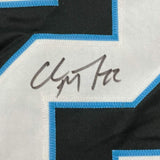 Framed Autographed Christian McCaffrey 33x42 Carolina Black Jersey Beckett COA
