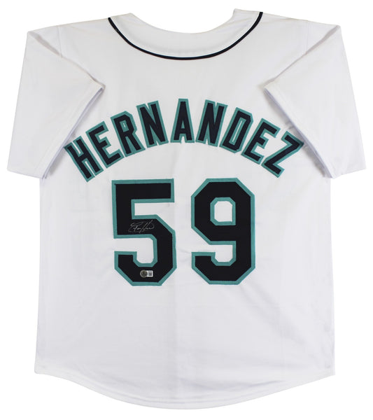 Felix Hernandez Authentic Signed White Pro Style Jersey Autographed BAS