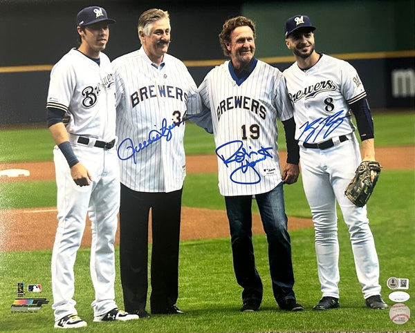Brewers ROBIN YOUNT RYAN BRAUN ROLLIE FINGERS Signed 16x20 Photo AUTO - BAS JSA