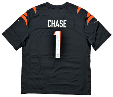 Ja'Marr Chase Cincinnati Bengals Signed Black Nike Game Jersey BAS Beckett
