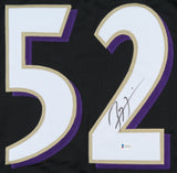 Ray Lewis Signed Baltimore Ravens Black Jersey (Beckett COA) 13xPro Bowl L.B.