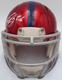 Saquon Barkley Autographed Giants Flash Red Mini Helmet Beckett QR #WQ04648
