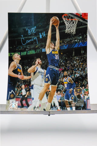 Vlatko Cancar Denver Nuggets Autographed 8x10 Photo with Jokic and Doncic