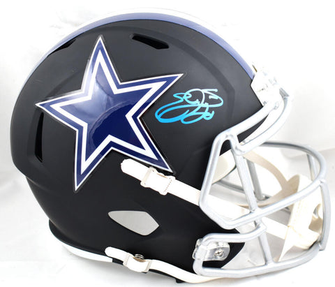 Emmitt Smith Autographed F/S Cowboys Flat Black Speed Helmet- Beckett W Hologram