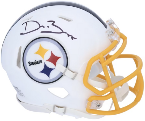 DEVIN BUSH Autographed Pittsburgh Steelers White Matte Mini Helmet FANATICS