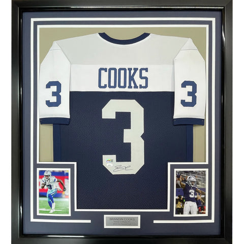 Framed Autographed/Signed Brandin Cooks 33x42 Thanksgiving Day Jersey JSA COA