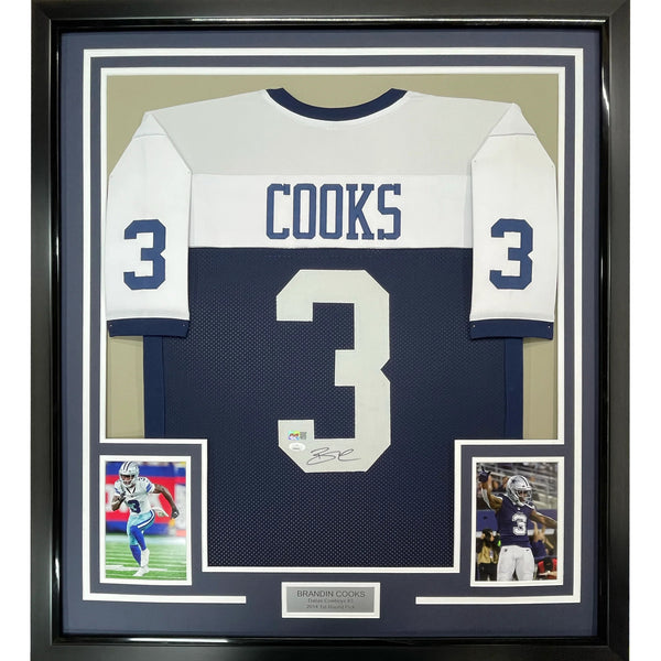 Framed Autographed/Signed Brandin Cooks 33x42 Thanksgiving Day Jersey JSA COA