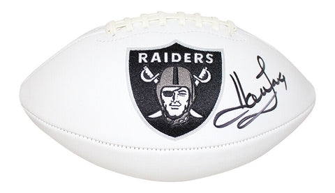 Howie Long Autographed/Signed Oakland Raiders Logo Football BAS 30659
