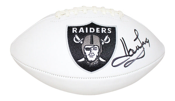 Howie Long Autographed/Signed Oakland Raiders Logo Football BAS 30659