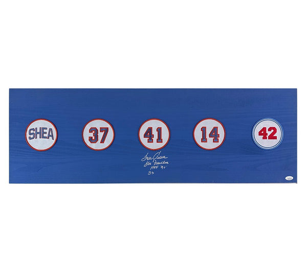 Tom Seaver Signed New York Mets 12x36 Patches Board - The Franchise, HOF 92 Insc