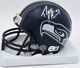 Percy Harvin Autographed Seattle Seahawks Blue Mini Helmet Beckett QR #BS30443