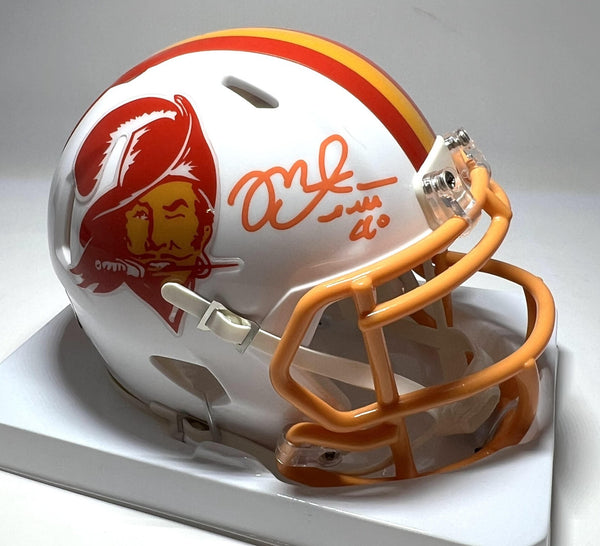 MIKE ALSTOTT Signed Riddell Retro Mini Helmet - Tampa Bay Buccaneers NFL - BAS