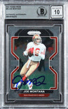 49ers Joe Montana Signed 2021 Panini Prizm #60 Card Auto 10! BAS Slabbed