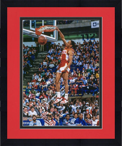 Framed Spud Webb Atlanta Hawks Signed 8x10 Dunk Contest Photo