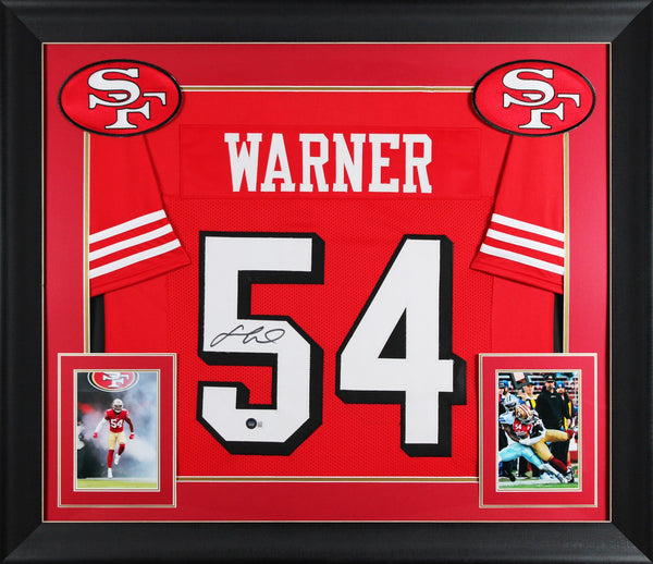 Fred Warner Authentic Signed Red Pro Style Framed Jersey w/ Dropshadow BAS