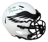 DeVonta Smith Signed Eagles FS Lunar Eclipse Replica Speed Helmet Fly Eagle BAS