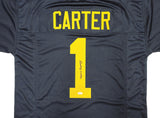 MICHIGAN WOLVERINES ANTHONY CARTER AUTOGRAPHED BLUE JERSEY JSA STOCK #234505