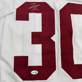 Autographed/Signed Jihaad Campbell Alabama White College Jersey JSA COA