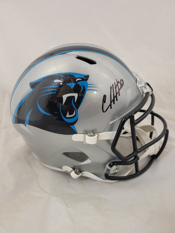 CHUBA HUBBARD SIGNED CAROLINA PANTHERS F/S SPEED REP HELMET BECKETT