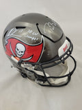 TOM BRADY AND MIKE EVANS SIGNED TB BUCCANEERS SPEEDFLEX HELMET FANATICS BAS