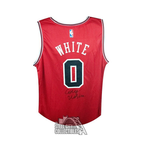 Coby White Autographed Chicago Bulls Fanatics Red Basketball Jersey - Fanatics