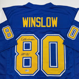Autographed/Signed Kellen Winslow HOF 95 San Diego Chargers Blue Jersey BAS COA
