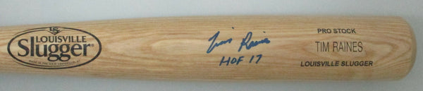 Yankees TIM RAINES Signed Louisville Slugger Name Engraved Blonde Bat AUTO - JSA
