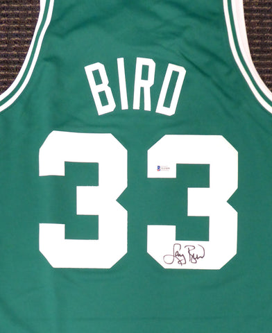 CELTICS LARRY BIRD AUTOGRAPHED GREEN MITCHELL & NESS JERSEY M BECKETT 177712