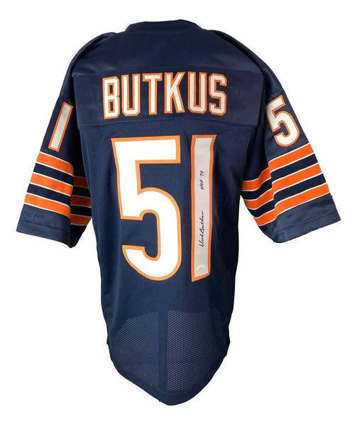 Dick Butkus Chicago Signed Blue Football Jersey HOF 79 Inscribed JSA